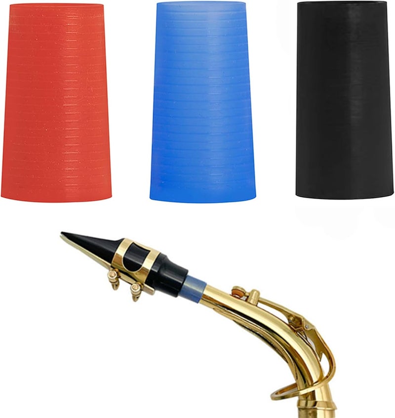 REMAGIC Alto Sax Neck 3Pcs, Multicolour Saxophone Neck Cork Sleeve Replacement, Silicone Case Protector Instead of Cork Sheet for Instrument Accessories, Silicone Sheet Saxophone Instrument Accessories - Image 1